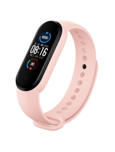 Bracelete Silicone para Xiaomi Mi Band 5 / 6 / 7 Rosa